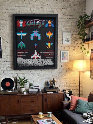 Namco - Quadro decorativo 3D - Galaga - Videogame, Nieuw