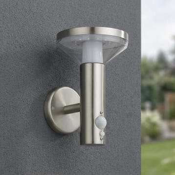 Solar buiten Wandlamp met sensor | 2W 3000K | Warm wit, Huis en Inrichting, Lampen | Wandlampen, Ophalen of Verzenden, Nieuw, Metaal