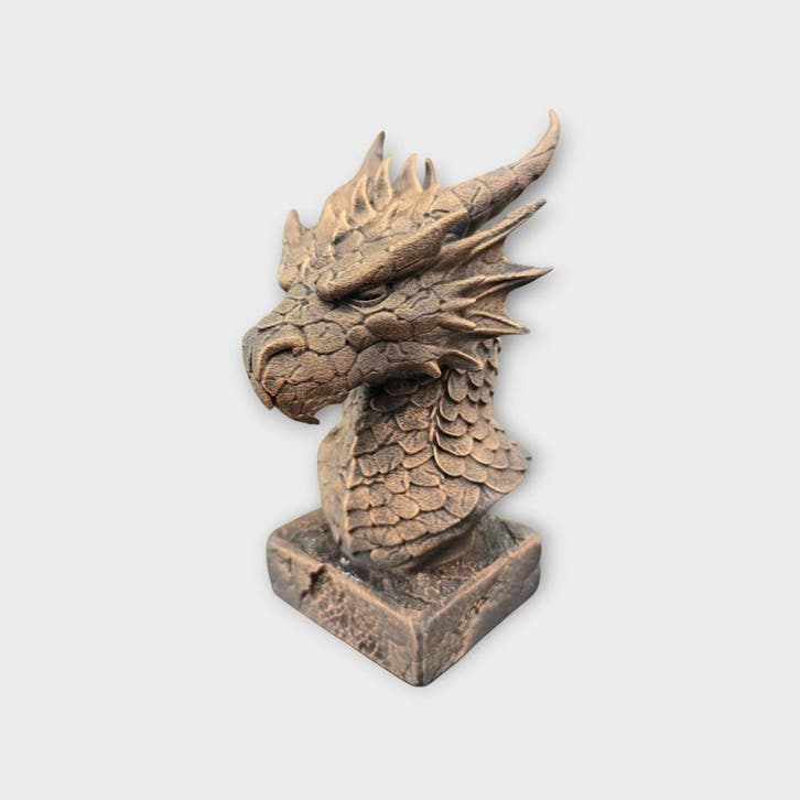 Bust of a fire Dragon Bust statue - handpainted home decor d, Verzamelen, Beelden en Beeldjes, Nieuw, Verzenden