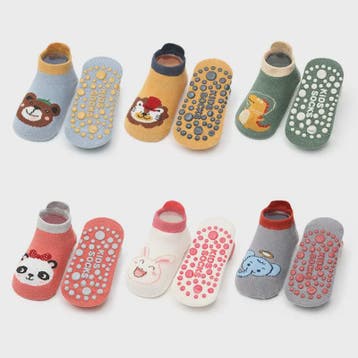 6 Paar Leuke Kinder Sokken met Antislip - Katoen, Ademend &, Verzenden, Nieuw