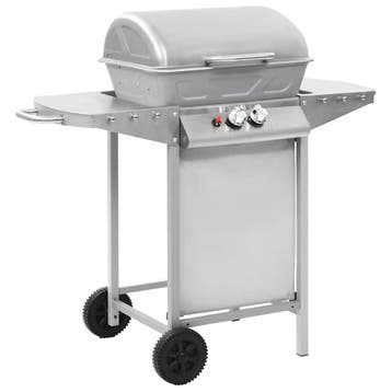 vidaXL Gasbarbecue en grill met 2 kookzones roestvrij staal, Verzenden, Nieuw