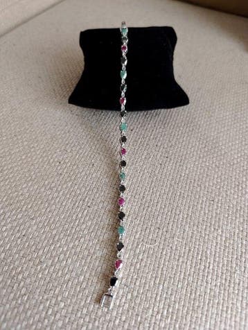 Zonder minimumprijs - Tennis armband Zilver, Natuurlijke