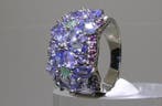 Tanzaniet ring - Hoogte: 24.6 mm - Breedte: 20.4 mm- 6.7 g -