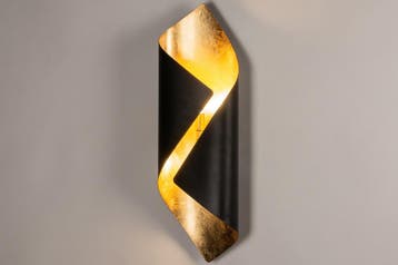 Rietveld Wandlampen - Zwart, Goud - Metaal, Verzenden, Nieuw