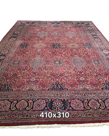 Groot Perzisch tapijt Mashad 410x310 wollen vloerkleed iran, Groot perzisch tapijt wollen vloerkleed handgeknoopt iran mashad