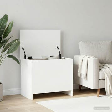vidaXL Opbergkist met opslag Wit 60 x 40 x 50 cm Bewerkt, Huis en Inrichting, Woonaccessoires | Kisten, Verzenden, Nieuw