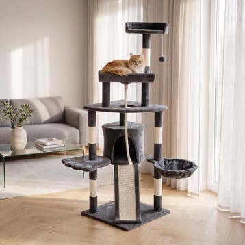 Krabpaal voor katten met sisal - grijs - 145 x 100 x 77 cm |, Dieren en Toebehoren, Verzenden, Nieuw