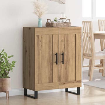 vidaXL Dressoir Artisan Eiken 69,5 x 34 x 90 cm, Verzenden, Nieuw, Overige houtsoorten, Minder dan 50 cm