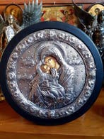 Icoon - Moeder Gods - .950 zilver - Oval Gr zilver 950