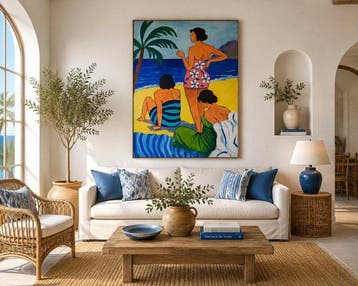 Corina Schroeder - Three sisters on the beach XL, Antiek en Kunst