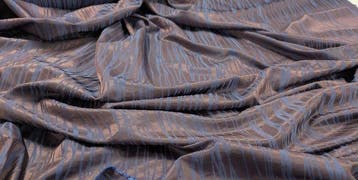Misto seta firmato – Bronzo violaceo con righe azzurro