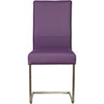 Set van 4 Leren eetkamerstoelen Remix - Toledo Aubergine, Ophalen of Verzenden, Nieuw, Leer, Vijf, Zes of meer stoelen