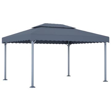 vidaXL Prieel 400x300 cm aluminium antraciet, Verzenden, Nieuw
