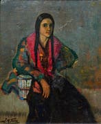 Catalan School (c.1940) - Portrait of a Young Woman with a