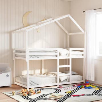 vidaXL Kinderbedhuisje 213x85,5x144,5 cm massief grenenhout, Verzenden, Nieuw, Wit, Hout