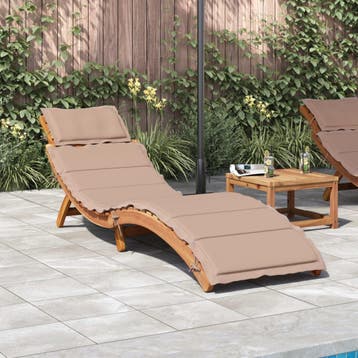 vidaXL Ligbed Massief Acacia Hout Taupe, Verzenden, Nieuw