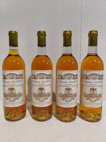 1988 Château Filhot - Sauternes Grand Cru Classé - 4 Flessen, Nieuw