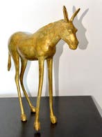 Abdoulaye Derme - sculptuur, Âne stylisé en bronze - 24 cm -