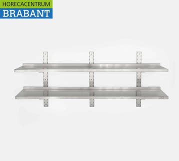 HCB RVS Dubbel wandschap schap Basic-line 180 x 30 cm Horeca, Ophalen of Verzenden, Nieuw in verpakking