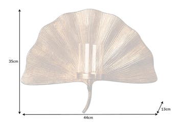 Decoratieve kandelaar GINKGO 44cm goud handgemaakt metalen, Ophalen of Verzenden, Nieuw
