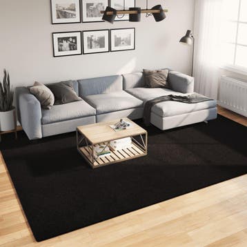 vidaXL Vloerkleed HUARTE laagpolig zacht wasbaar 240x340 cm, Verzenden, Nieuw, Zwart