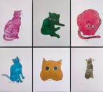 Andy Warhol (1928-1987) (after) - Cats · Set of 6 variants, Antiek en Kunst