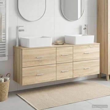 vidaXL Badkamerkastenset 3 st Sonoma Eiken 136 x 35 x 80 cm, Verzenden, Nieuw