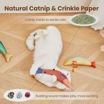 Interactieve Katten Speelgoed Vis met Catnip en Knettergelui, Verzenden, Nieuw