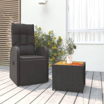 vidaXL 2-delige Loungeset poly rattan en massief acaciahout, Verzenden, Nieuw, Loungeset