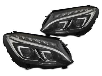 Koplampen Mercedes C-Klasse W205 Full LED Tube Zwart, Ophalen of Verzenden, Nieuw