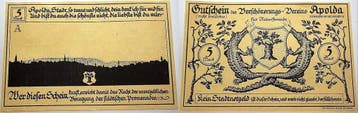 5 Mark ohne Jahr duitse Serienscheine Apolda 1918-1922, Verzenden