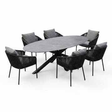 Puccini Brightling dining tuinset 220x120xH75 cm 7 delig, Ophalen of Verzenden, Nieuw