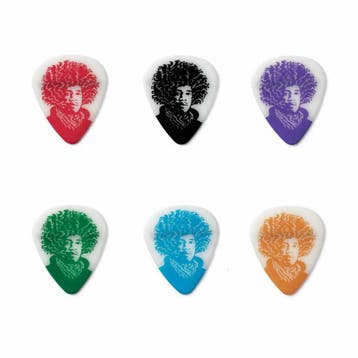 Jimi Hendrix opbergblikje + plectrums officiële merchandise, Verzamelen, Muziek, Artiesten en Beroemdheden, Ophalen of Verzenden