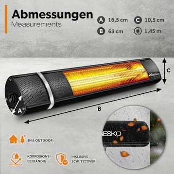 Infrarood Verwarming - Terrasverwarmer - Elektrische Heater, Verzenden, Zo goed als nieuw