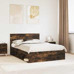 vidaXL Bedframe Gerookt eiken 140 x 190 cm Massief, Huis en Inrichting, Slaapkamer | Bedden, Verzenden, Nieuw, Bruin, Hout