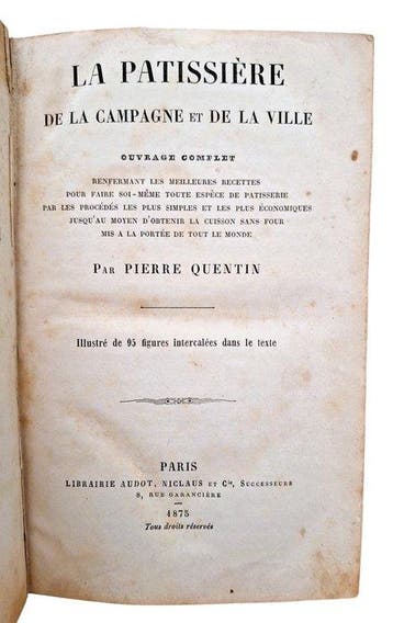 Quentin - La Patissière de la Campagne et de la Ville - 1875, Antiek en Kunst, Antiek | Boeken en Bijbels