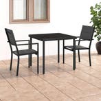 vidaXL 3-delige Tuinset staal, Tuin en Terras, Tuinsets en Loungesets, 2 zitplaatsen, Verzenden, Nieuw, Rvs