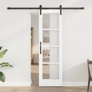 vidaXL Schuifdeur ORKDAL Wit en zwart 61 x 198,5 cm, Verzenden, Nieuw