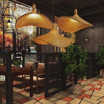 Klassieke Bamboe Hanglamp 50cm - Handgeweven Rotan Plafondla, Huis en Inrichting, Verzenden, Nieuw
