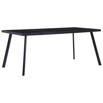 vidaXL Eettafel 160x80x75 cm gehard glas zwart, Huis en Inrichting, Verzenden, Nieuw