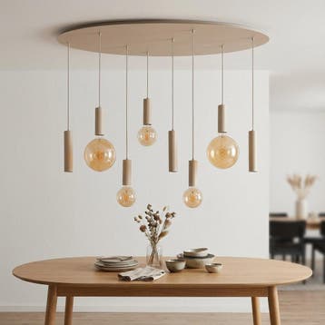 Moderne Hanglamp | Lacorna | Sand | 3 x GU10 kokers, Ophalen of Verzenden, Nieuw, Metaal, Modern