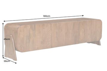TV-bord BRASIL 160 cm mangohout bruin - 45789, Ophalen of Verzenden, Nieuw