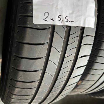 2 x Michelin 195-55-16 10DZomerbanden 5,5mm, Gebruikt, 16 inch, Ophalen of Verzenden, Band(en)