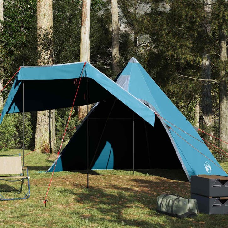 vidaXL Tipitent 5-persoons waterdicht blauw, Caravans en Kamperen, Tenten, Nieuw, tot en met 2, Verzenden