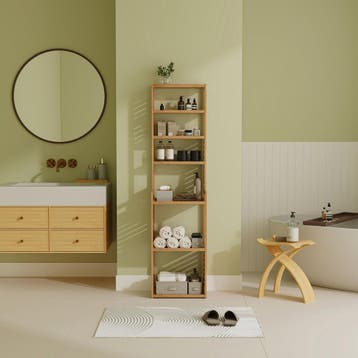 [en.casa] Staand rek Forssa bamboe 165x42x28 cm houtkleurig, Verzenden, Nieuw