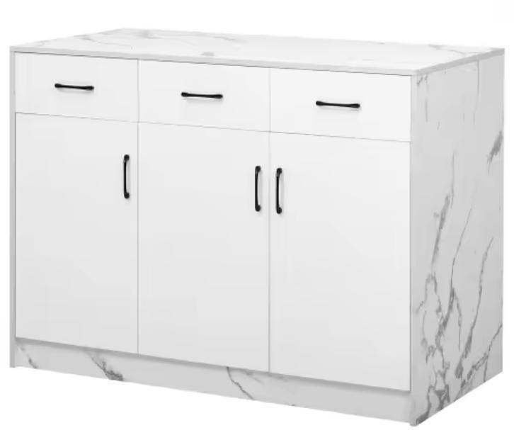 Keukeneiland Marmerlook – 3 Lades &amp; 3 Deuren, 120x60 cm, Huis en Inrichting, Keuken | Keukenelementen, Nieuw, Verzenden