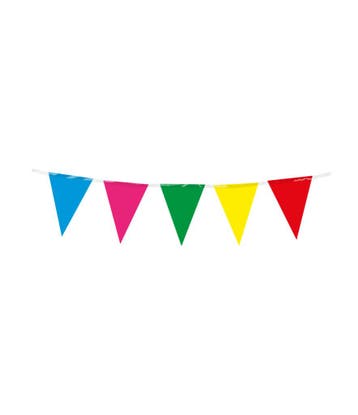 Mini Vlaggenlijn Multicolour 3mtr, Verzenden, Nieuw, Feestartikel