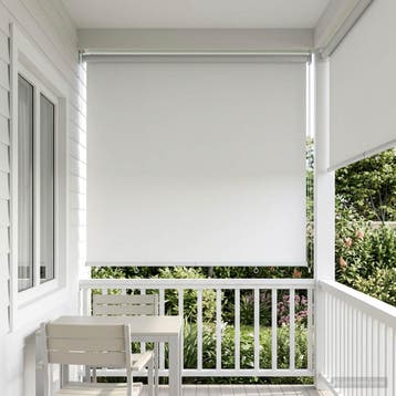 vidaXL Buitenrolgordijn UV-bescherming Wit 105 x 230 cm (B x, Verzenden, Nieuw, Wit