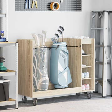 vidaXL Golfkast met wiel Effen Sonoma Eiken 120 x 45 x 98 cm, Sport en Fitness, Golf, Verzenden, Nieuw