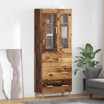 vidaXL buffetkast Oud Hout 69,5 x 34 x 180 cm Geengineerd, Huis en Inrichting, Minder dan 50 cm, Verzenden, Nieuw, Minder dan 100 cm